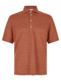 Brunello Cucinelli Orange Linen Polo Shirt