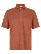 Brunello Cucinelli Orange Linen Polo Shirt