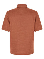 Brunello Cucinelli Orange Linen Polo Shirt