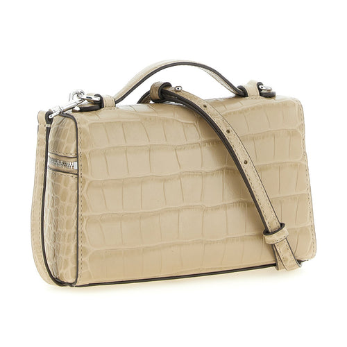Beige Cowhide Shoulder Bag