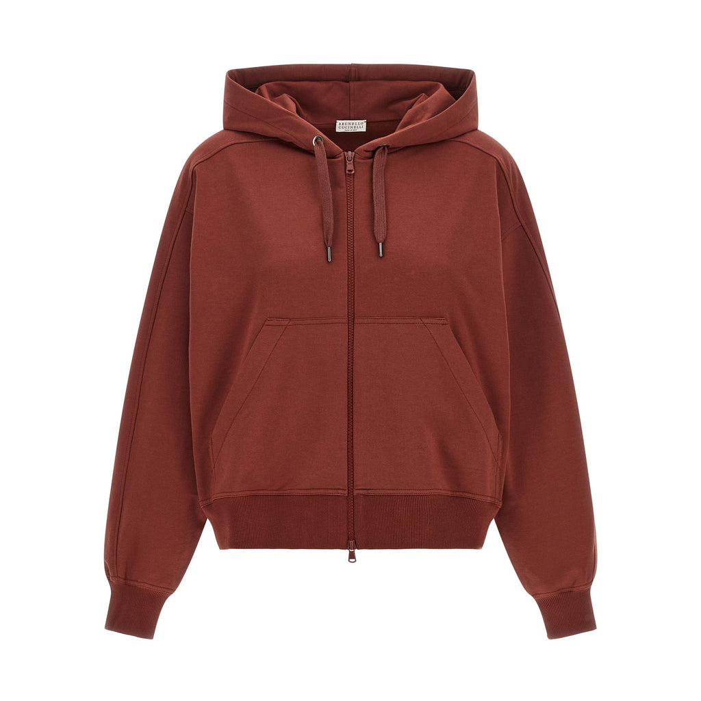 Brunello Cucinelli Bordeaux Cotton Sweatshirt