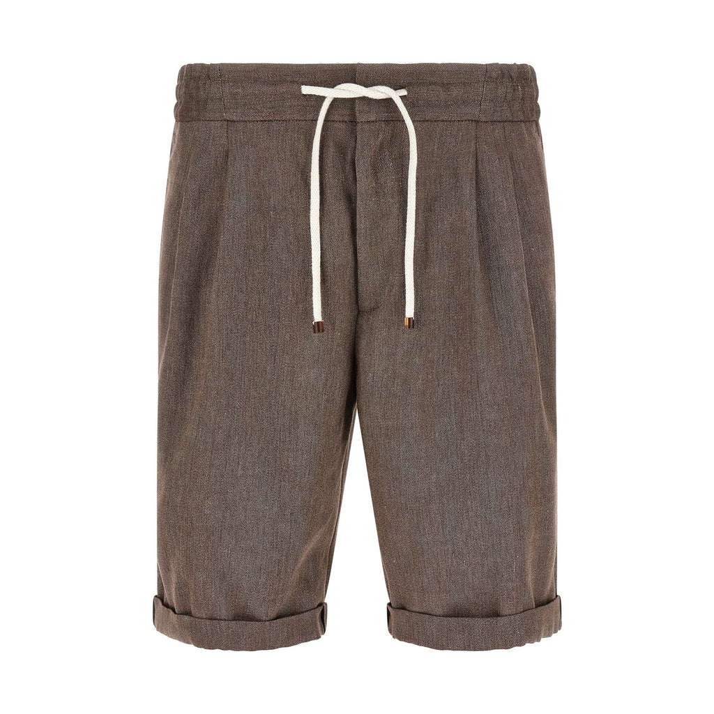 Brunello Cucinelli Brown Linen Bermuda Shorts