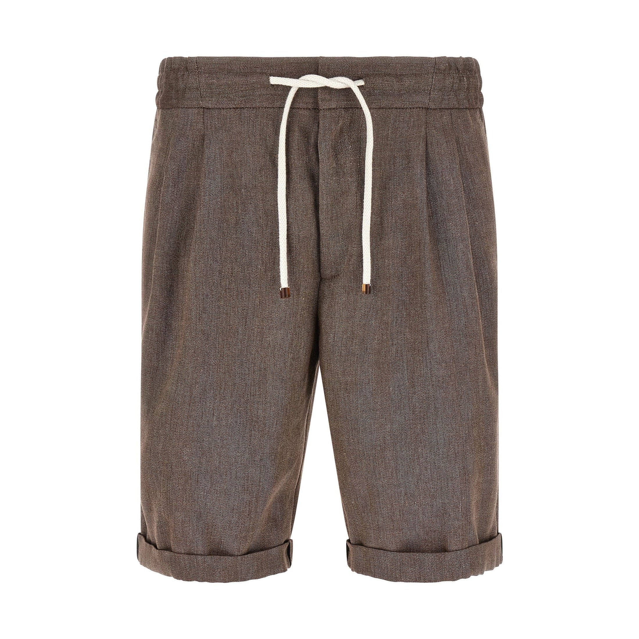 Brunello Cucinelli Brown Linen Bermuda Shorts