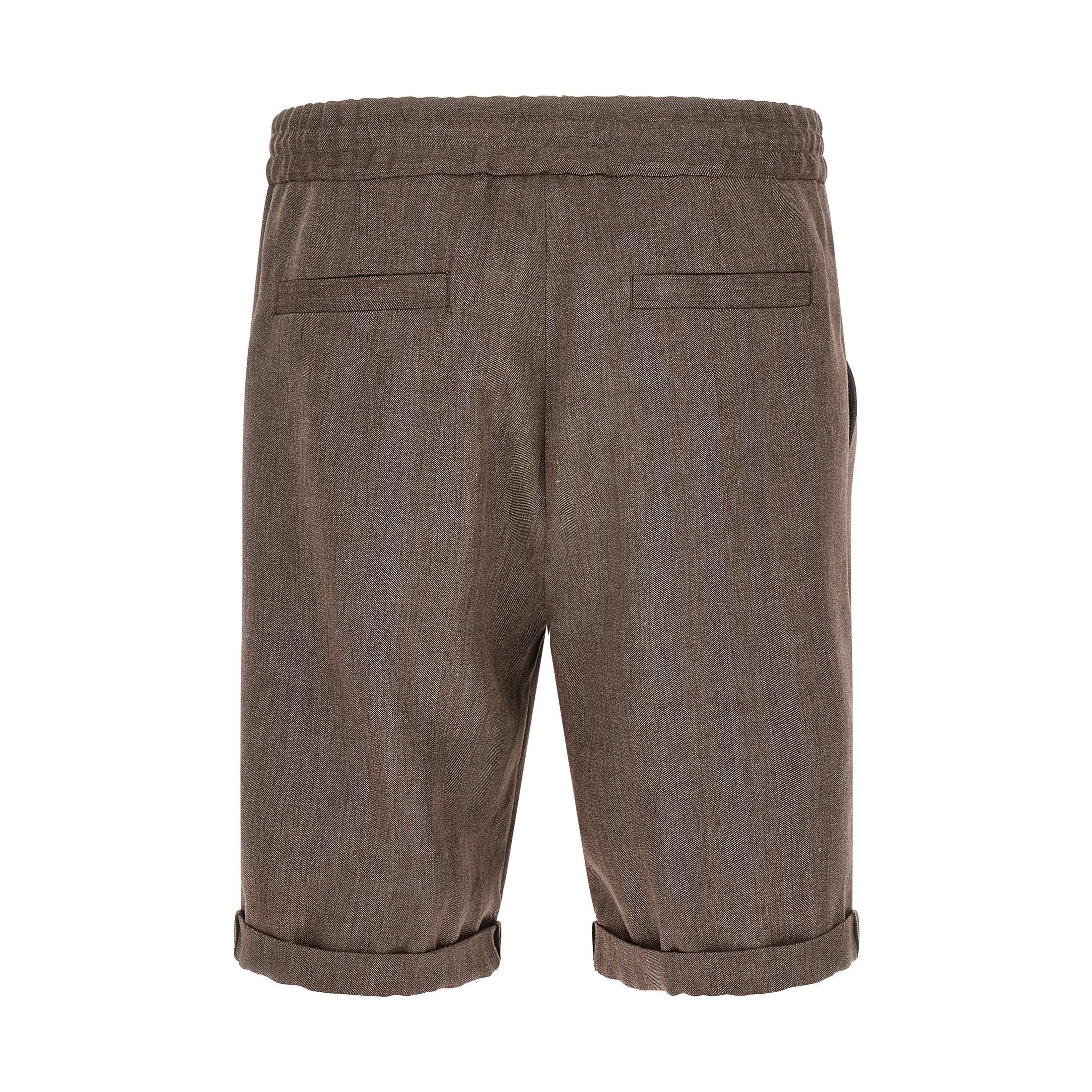 Brunello Cucinelli Brown Linen Bermuda Shorts