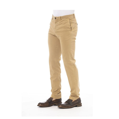 Beige Cotton Men Pants