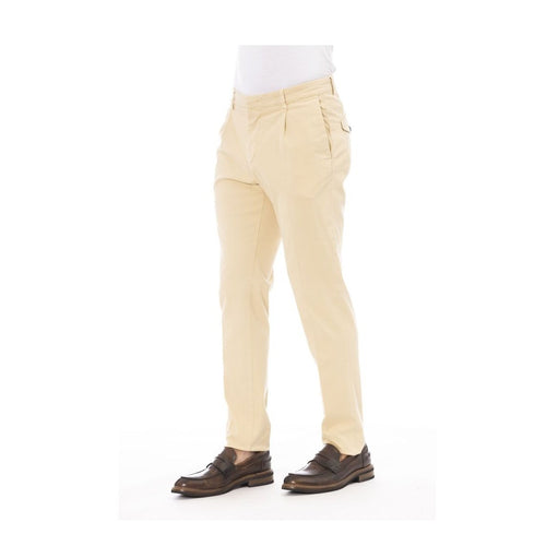 Beige Cotton Men Pants