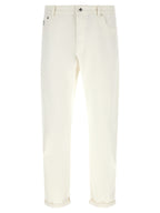 Brunello Cucinelli White Cotton Cropped Jeans