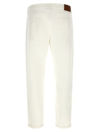Brunello Cucinelli White Cotton Cropped Jeans