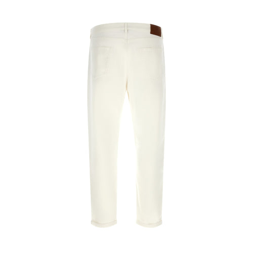 Brunello Cucinelli White Cotton Cropped Jeans