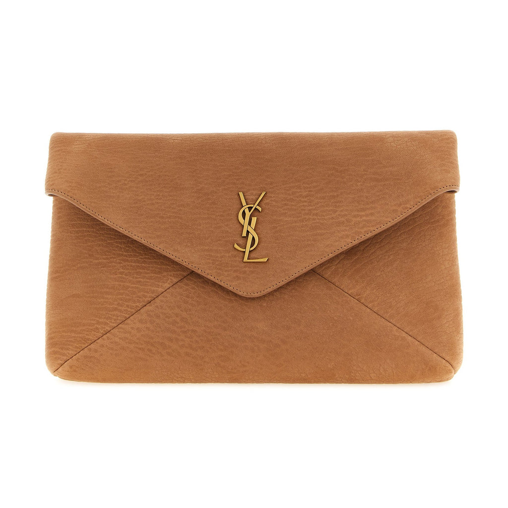 Saint Laurent Beige Lamb Leather Clutch Bag