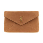 Saint Laurent Beige Lamb Leather Clutch Bag