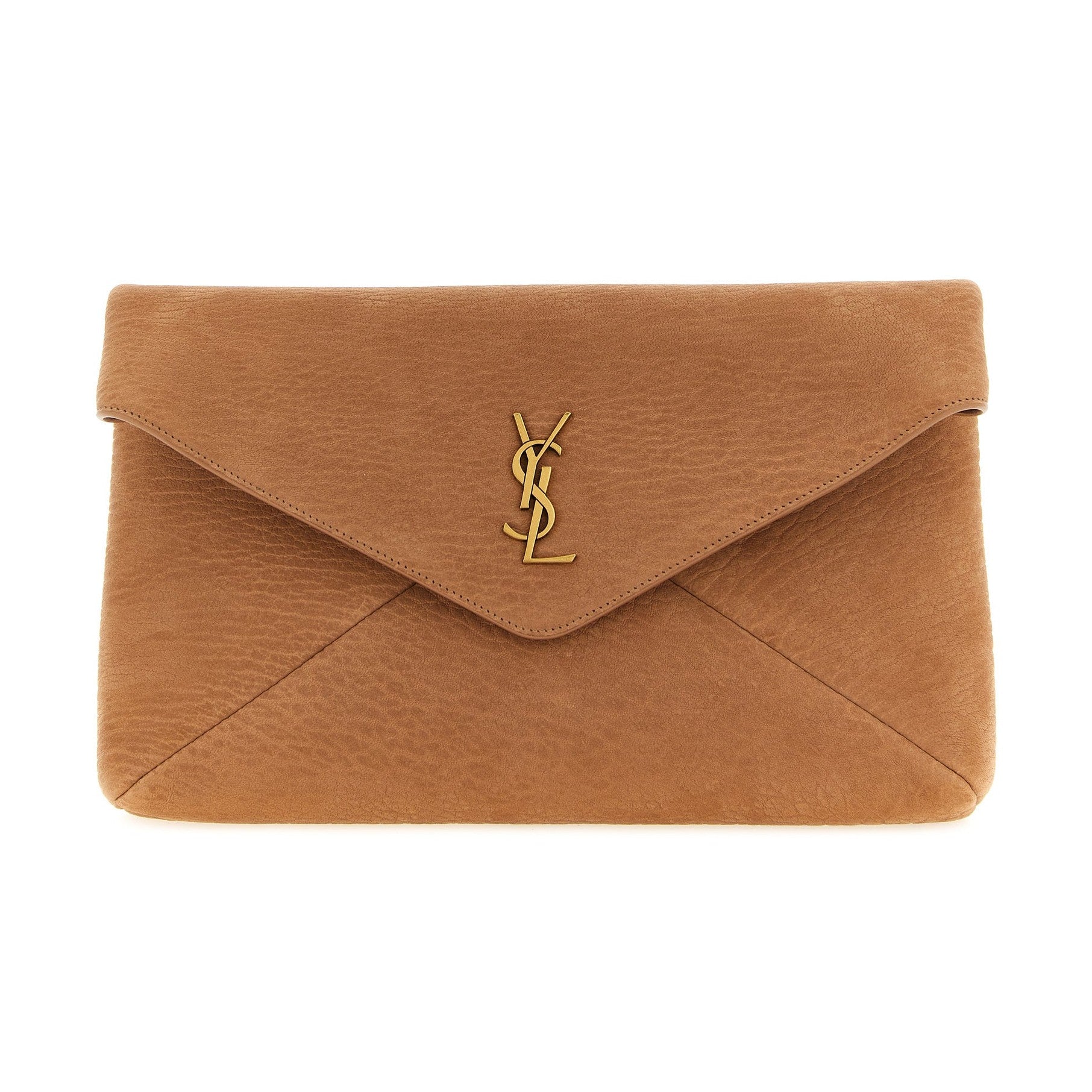 Saint Laurent Beige Lamb Leather Clutch Bag