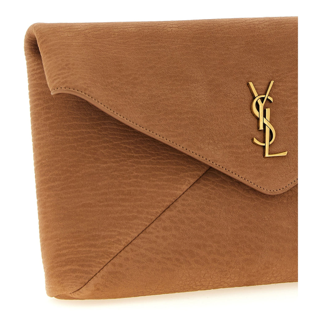 Saint Laurent Beige Lamb Leather Clutch Bag