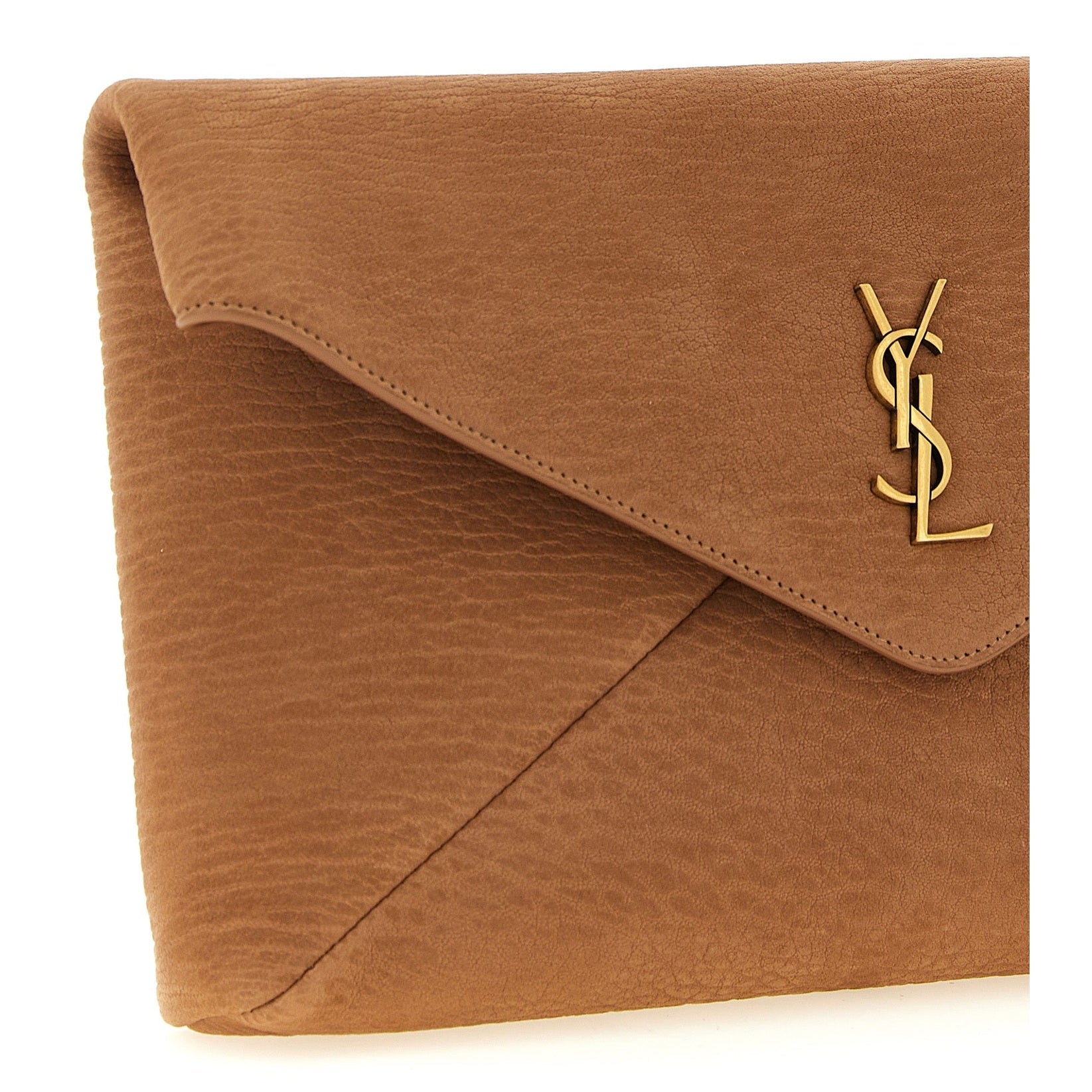 Saint Laurent Beige Lamb Leather Clutch Bag