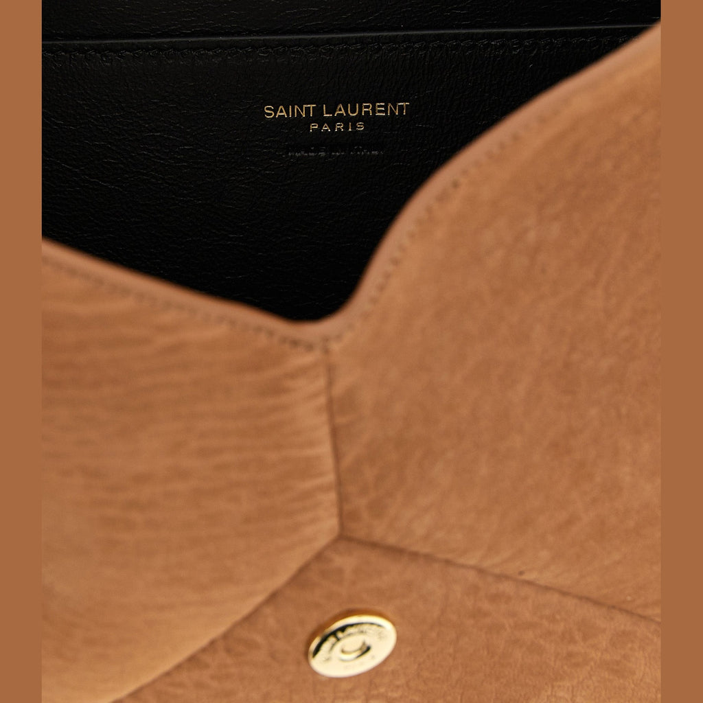 Saint Laurent Beige Lamb Leather Clutch Bag