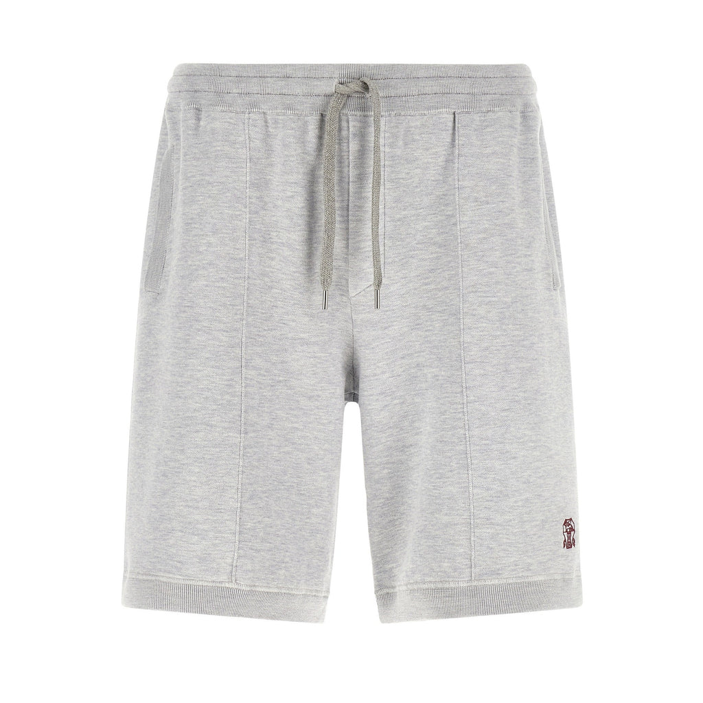 Brunello Cucinelli Gray Silk Bermuda Shorts