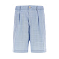 Brunello Cucinelli Blue Linen Bermuda Shorts