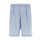 Brunello Cucinelli Blue Linen Bermuda Shorts