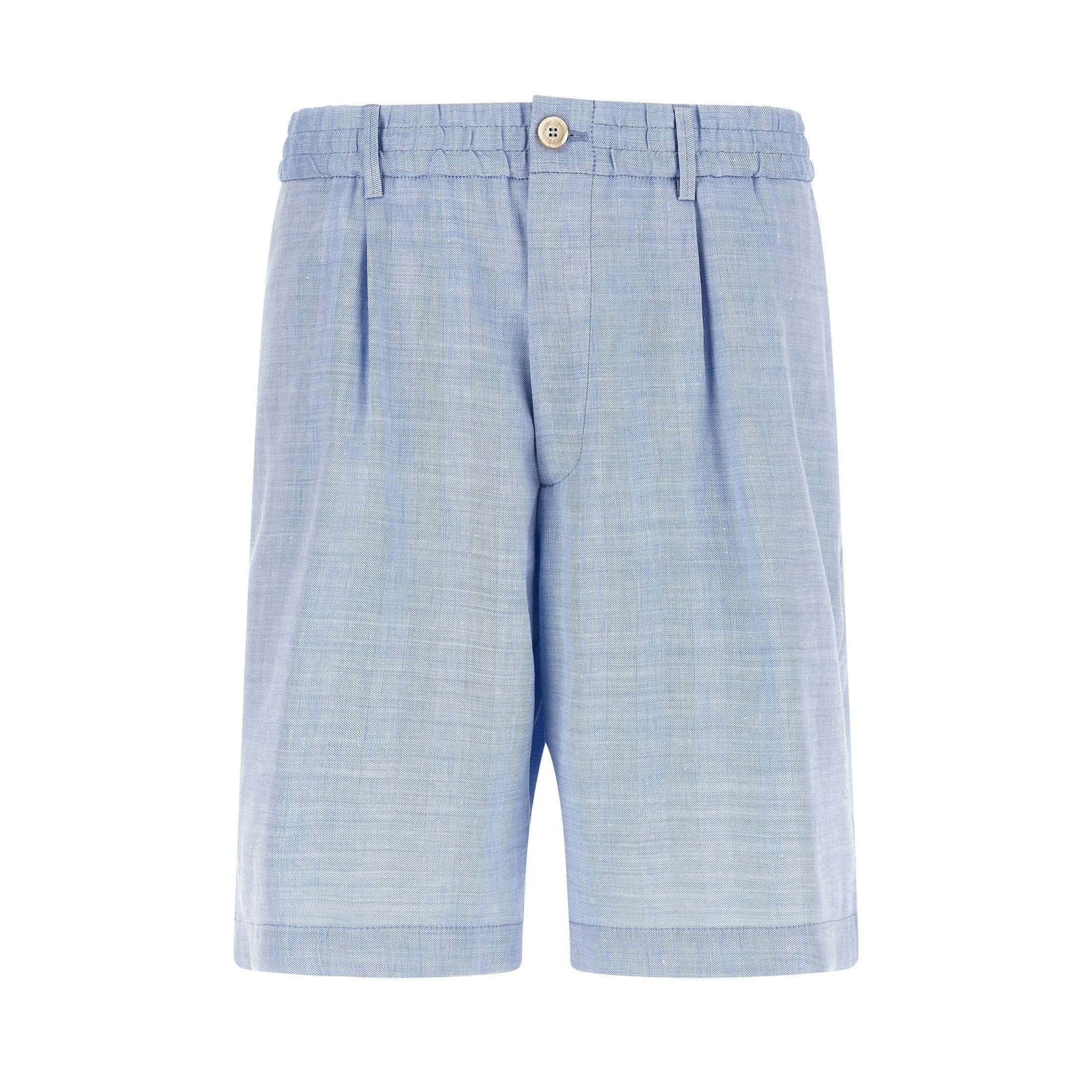 Brunello Cucinelli Blue Linen Bermuda Shorts