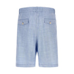 Brunello Cucinelli Blue Linen Bermuda Shorts