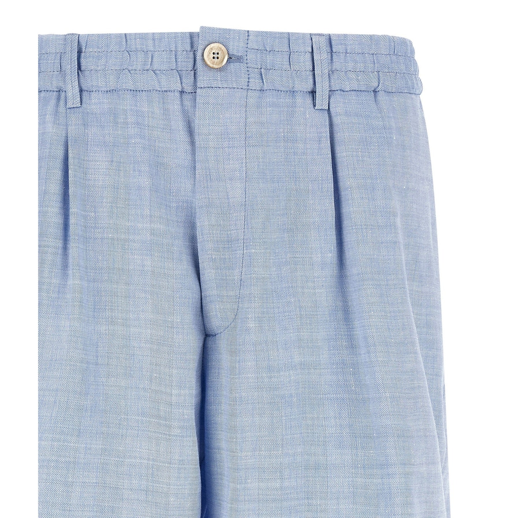 Brunello Cucinelli Blue Linen Bermuda Shorts