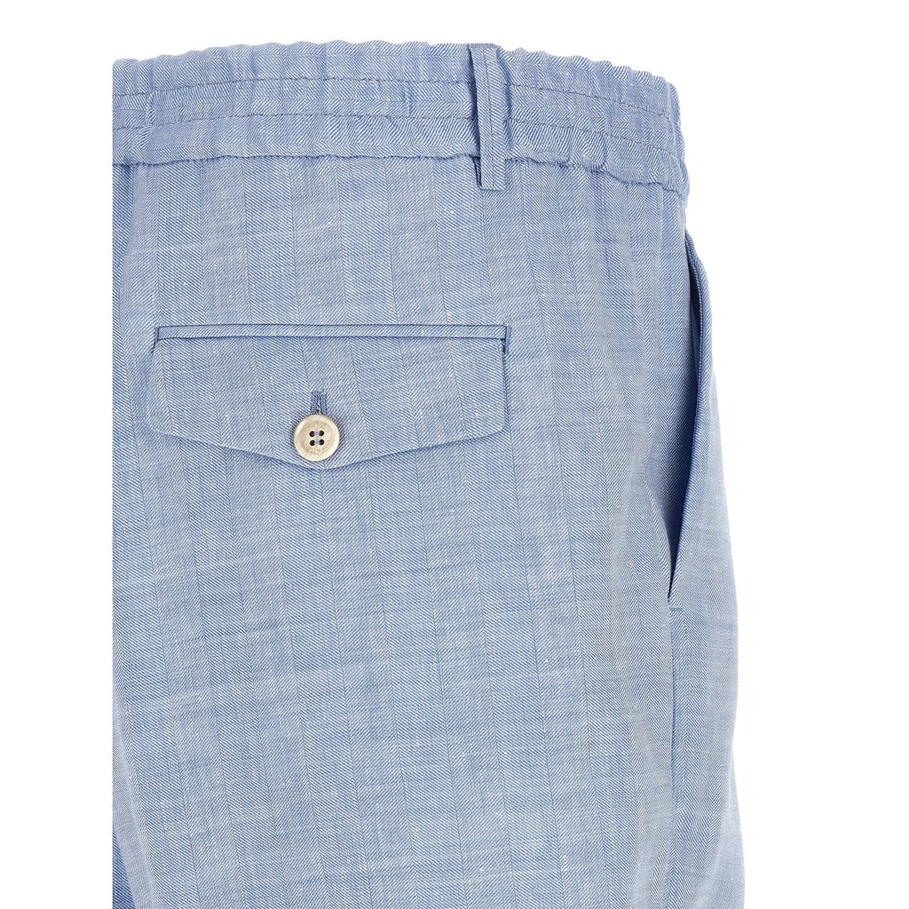 Brunello Cucinelli Blue Linen Bermuda Shorts