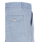Brunello Cucinelli Blue Linen Bermuda Shorts