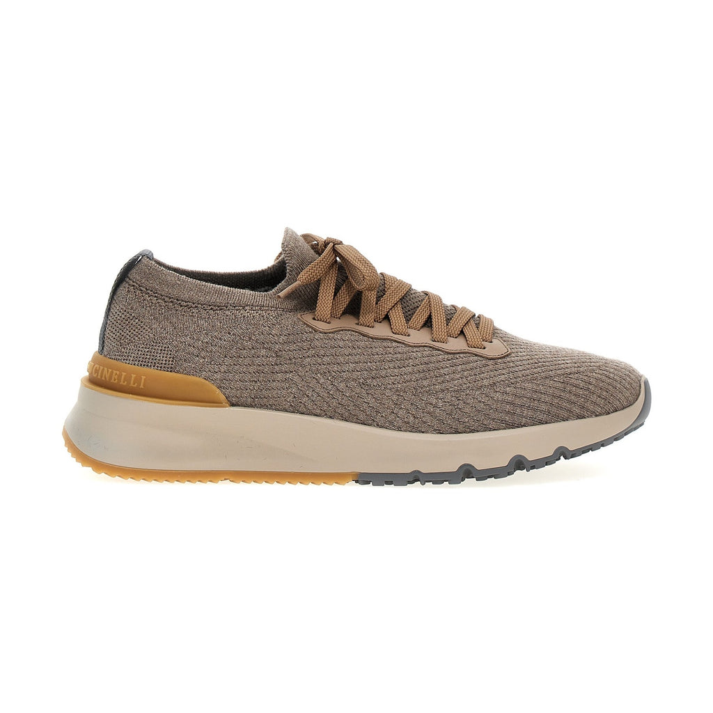 Brunello Cucinelli Gray Wool Low Top Sneakers