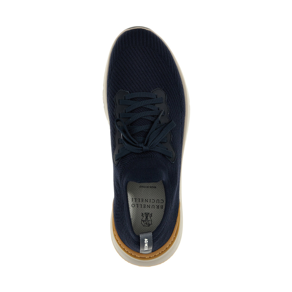 Brunello Cucinelli Blue Wool Athletic Sneakers