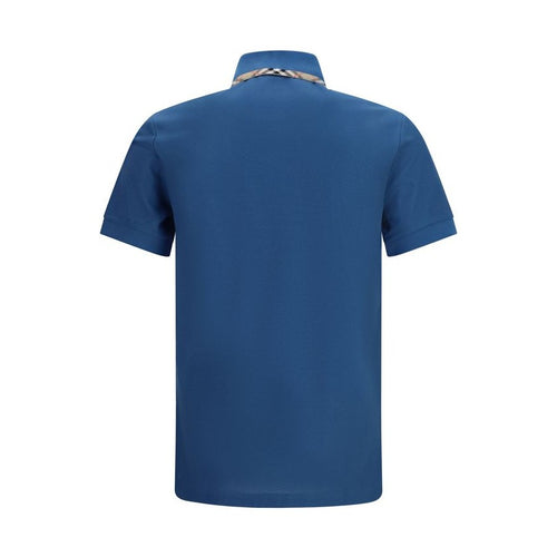Burberry Blue Cotton Polo Shirt