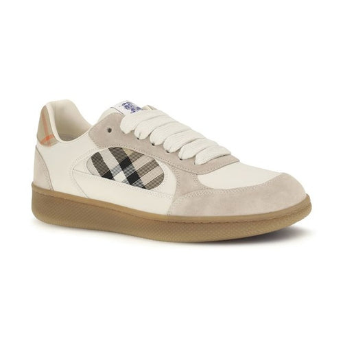 Burberry Beige Calf Leather Bos Taurus Low Top Sneakers