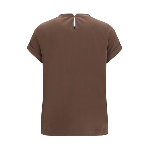 Brunello Cucinelli Brown Elastane T-Shirt