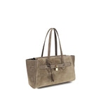 Brunello Cucinelli Brown Calf Leather Bos Taurus Shoulder Bag