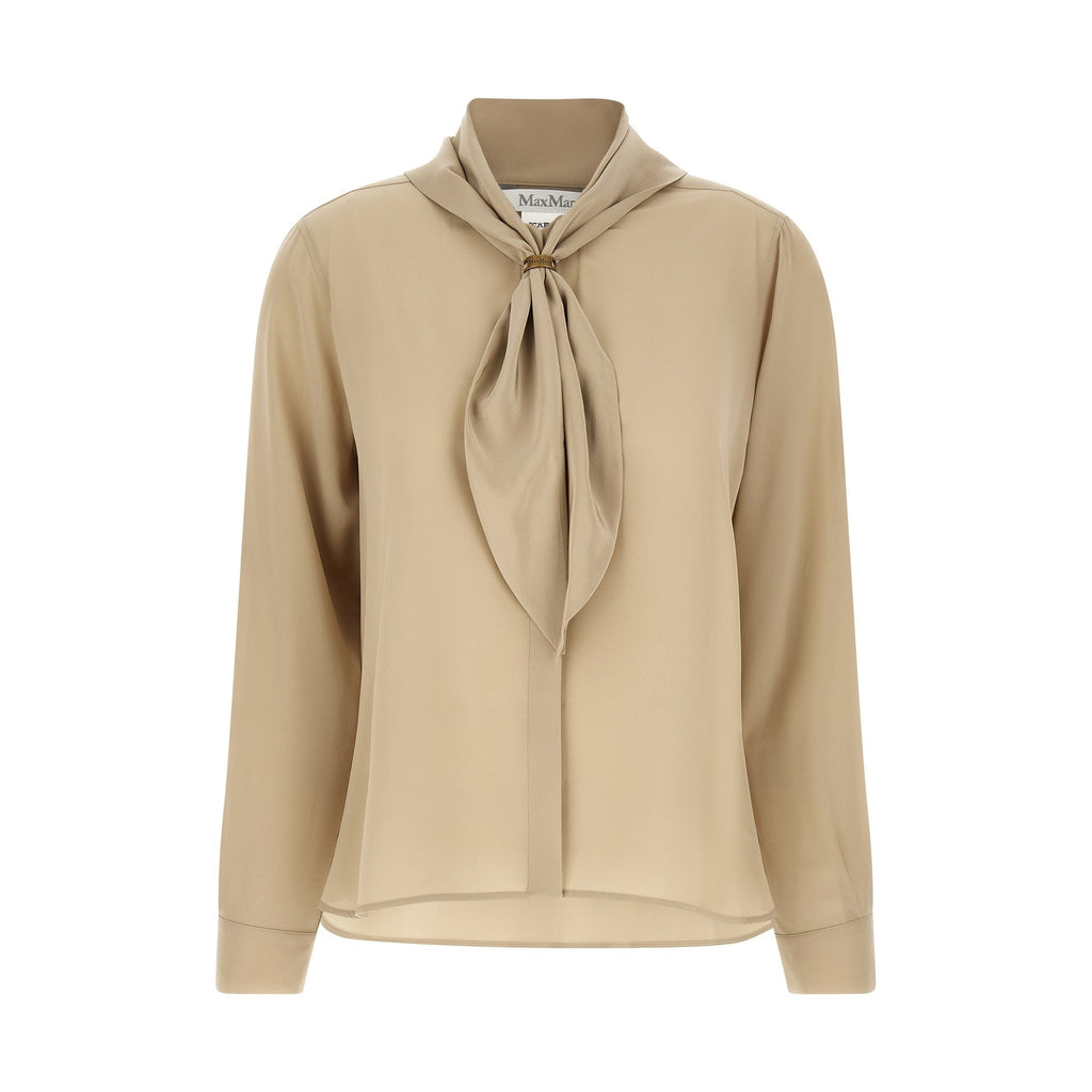 Beige Silk Blouse
