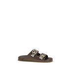 Brown Goatskin Flat Sandals