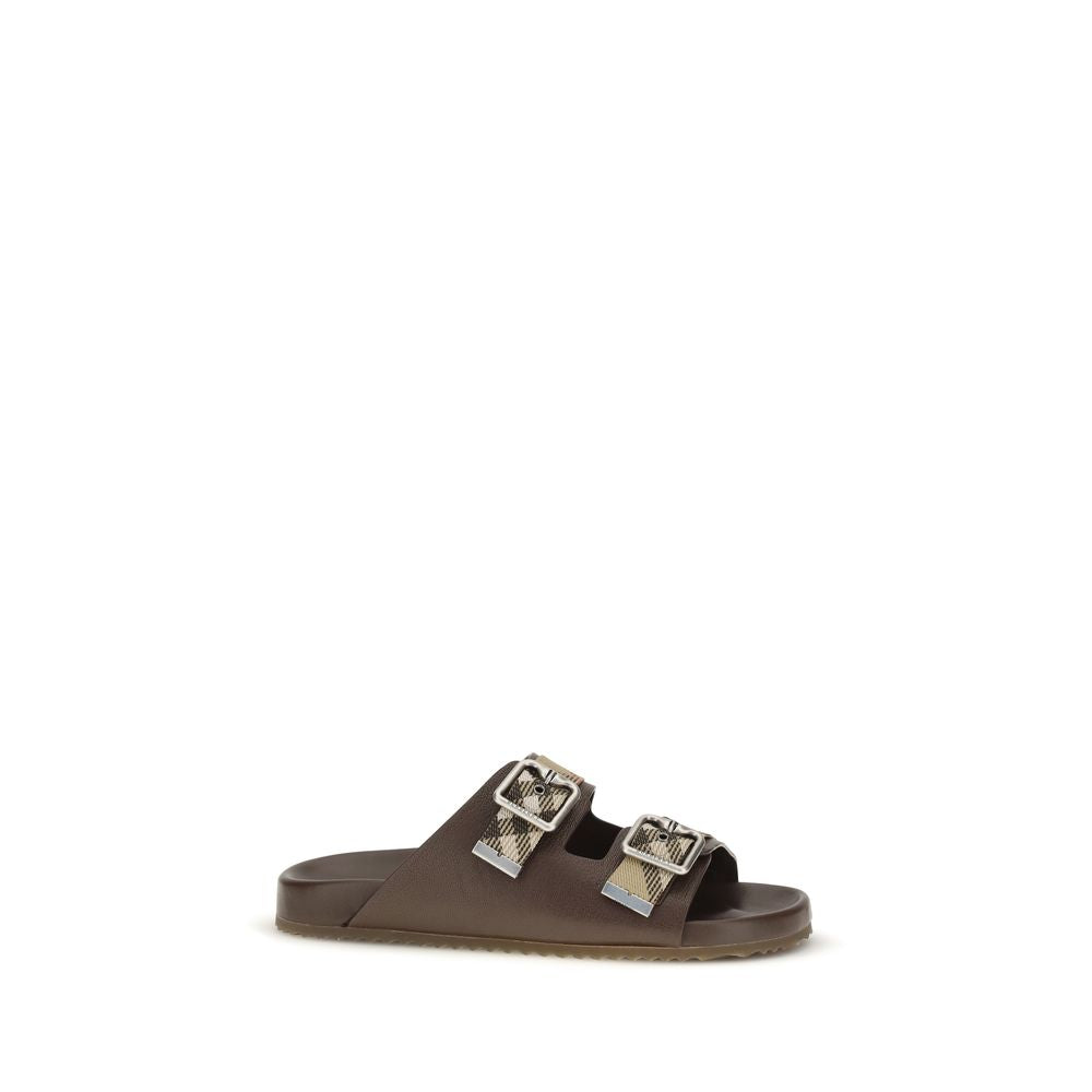 Brown Goatskin Flat Sandals