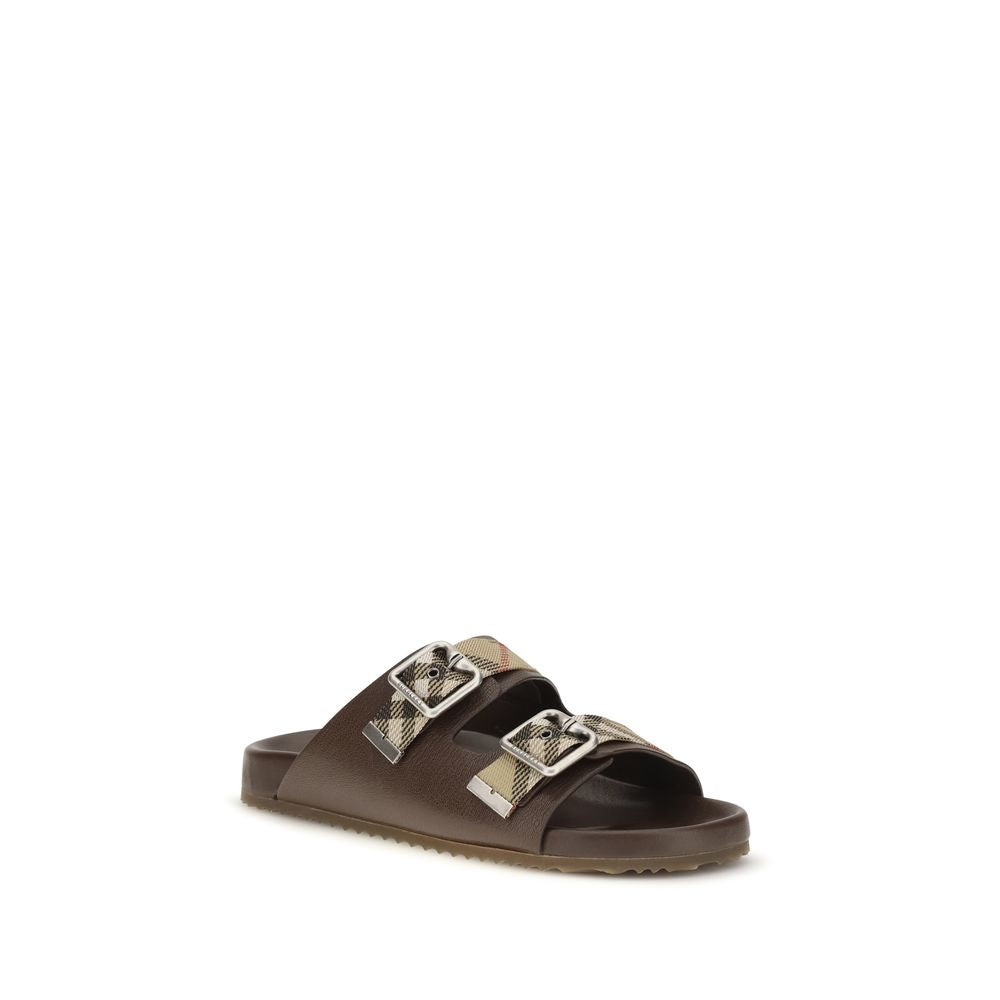 Brown Goatskin Flat Sandals