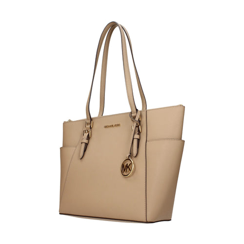 Beige Leather Shoulder Bag