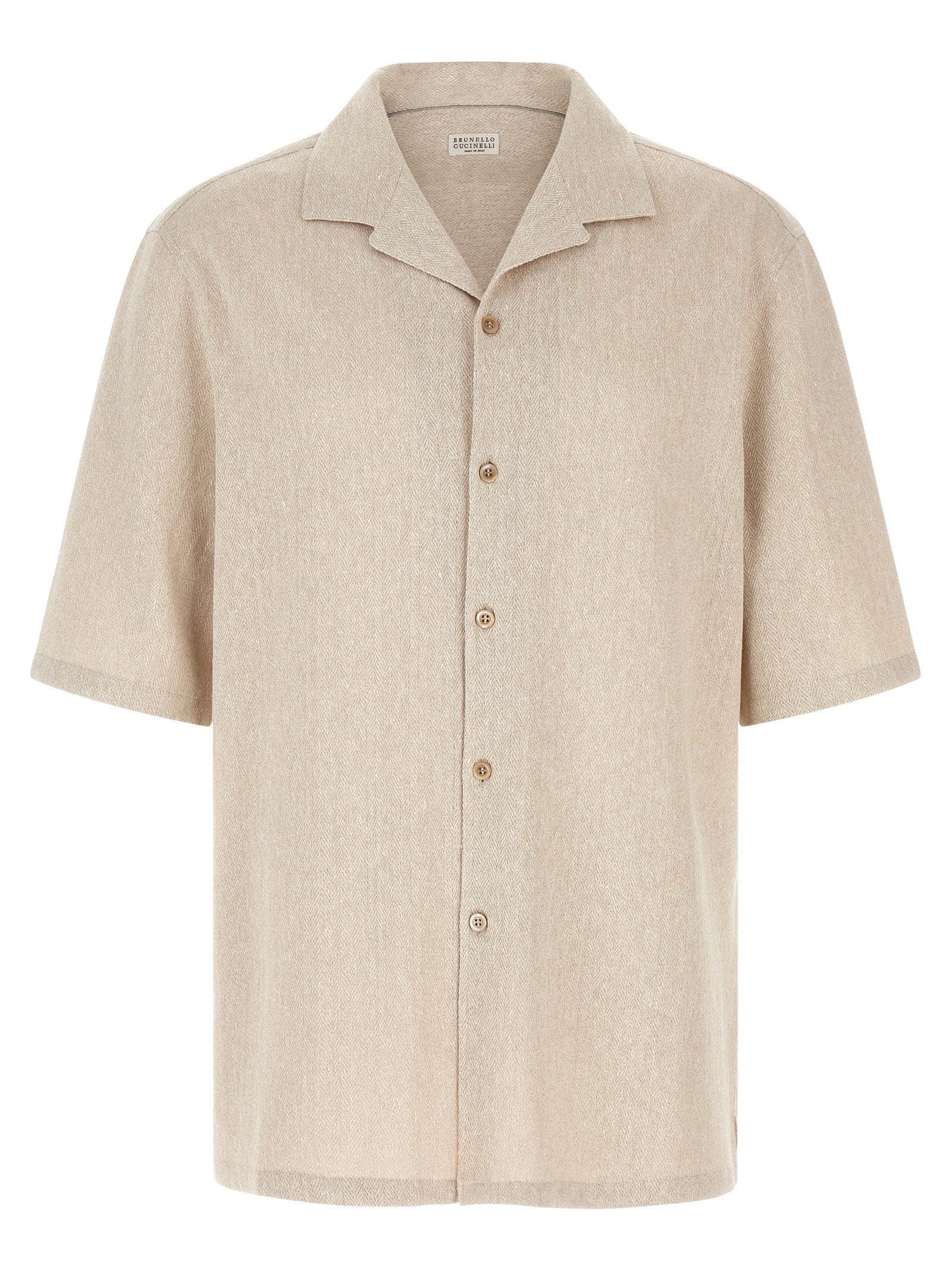 Brunello Cucinelli Beige Linen Blouse