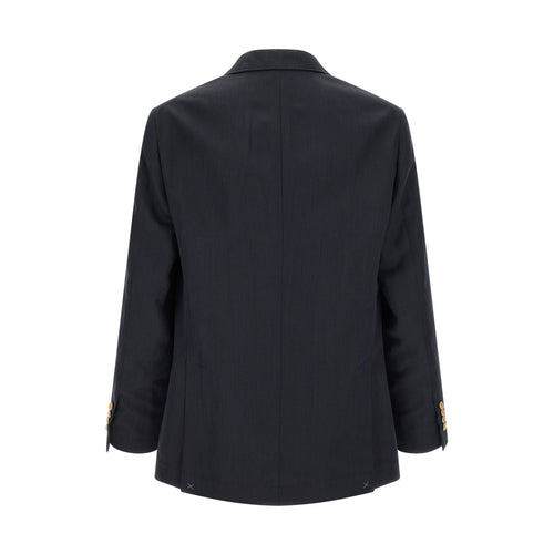 Brunello Cucinelli Blue Silk Blazer