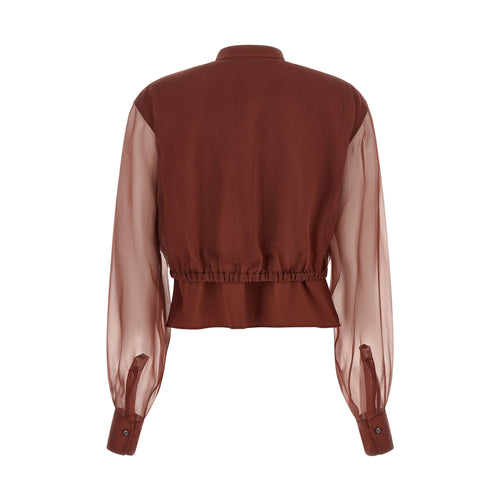 Brunello Cucinelli Brown Cotton Blouse