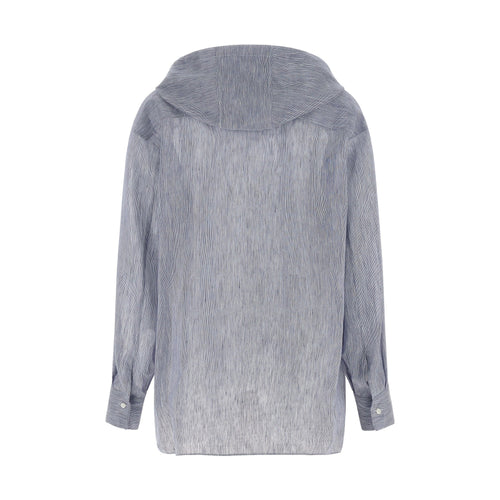 Brunello Cucinelli Blue Linen Blouse