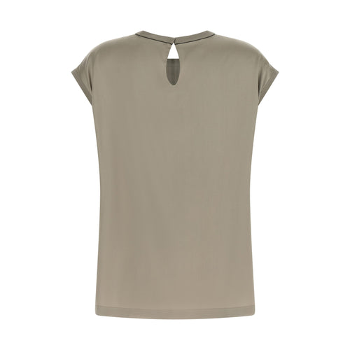 Brunello Cucinelli Bicolor Silk Blouse