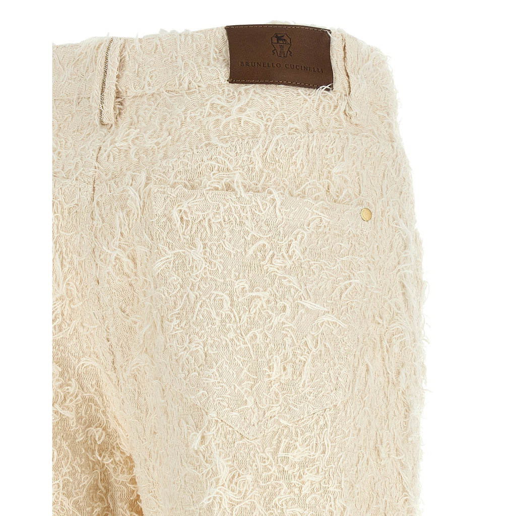 Brunello Cucinelli Beige Cotton Casual Pants