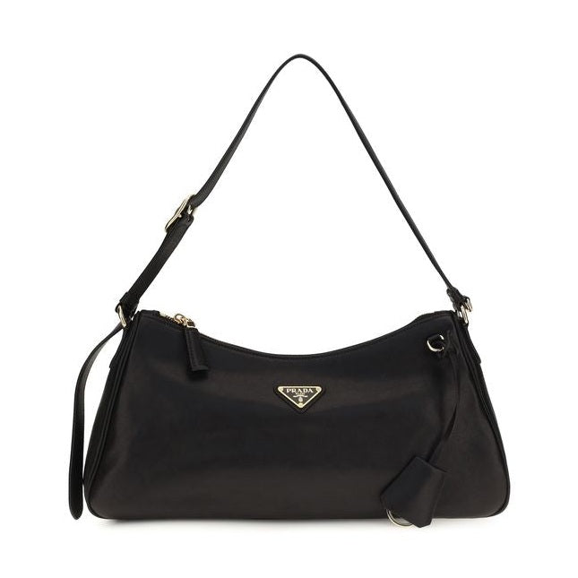Prada Black Calf Leather Bos Taurus Shoulder Bag