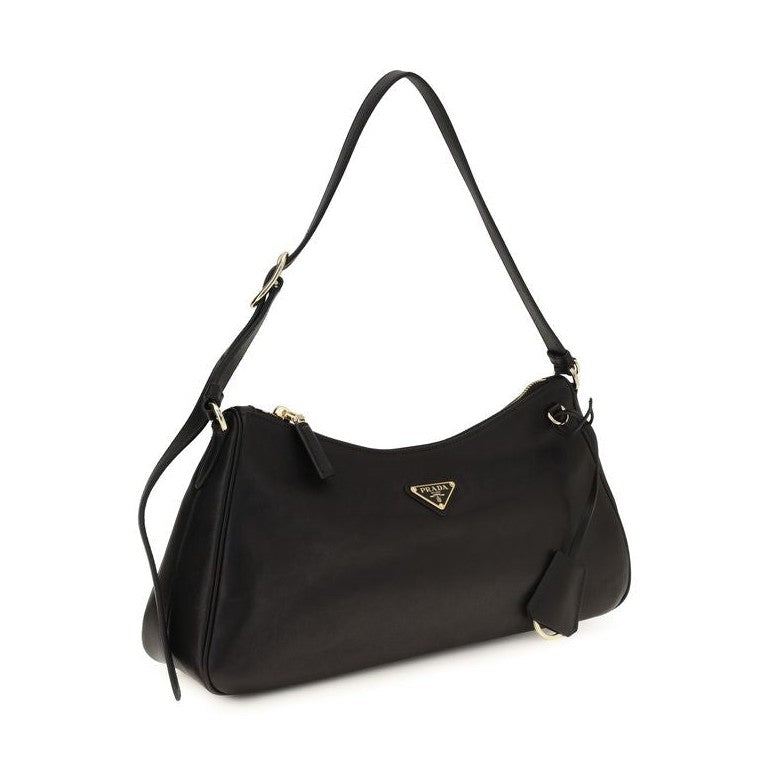Prada Black Calf Leather Bos Taurus Shoulder Bag