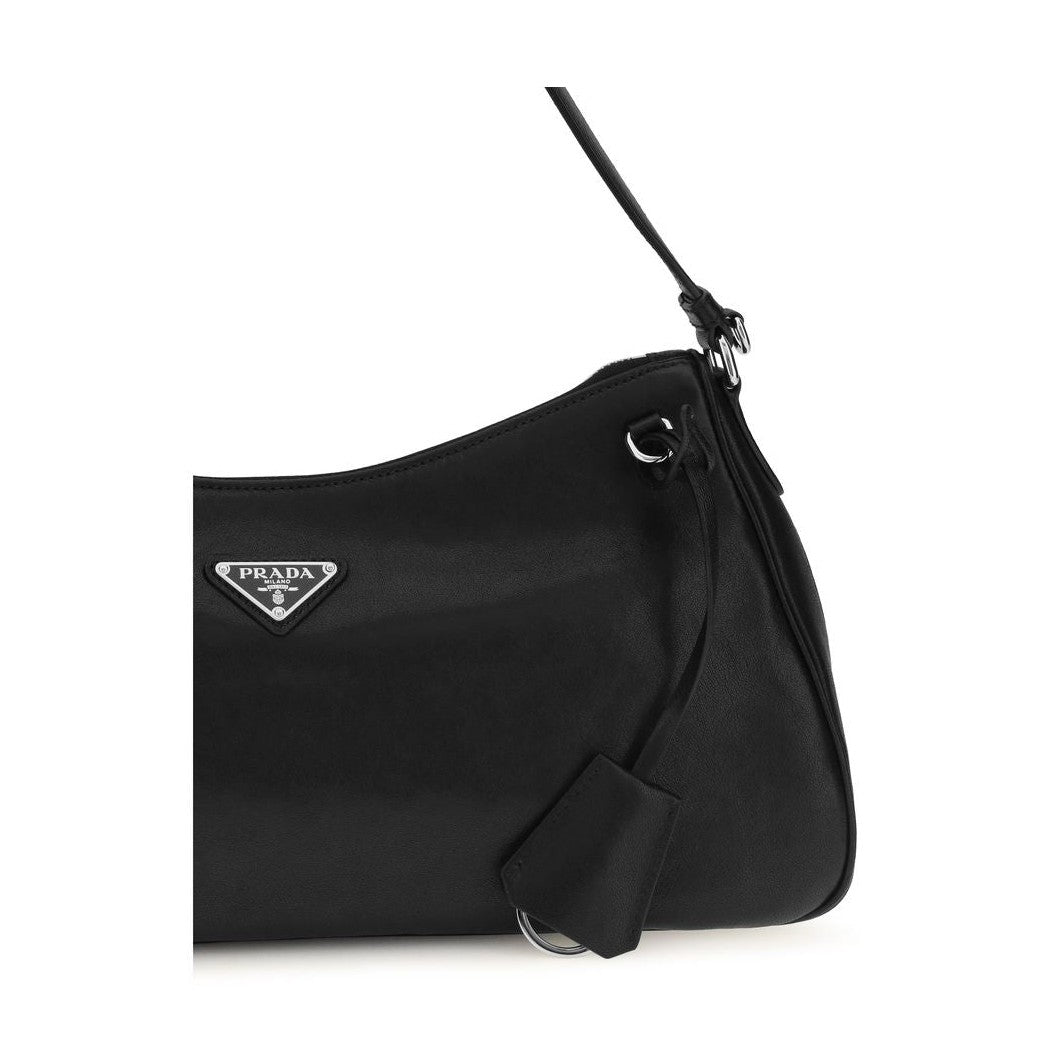 Prada Black Calf Leather Bos Taurus Shoulder Bag
