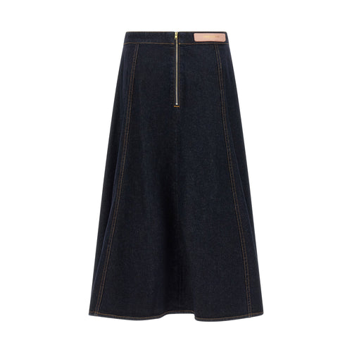 Alberta Ferretti Blue Cotton Mini Skirt