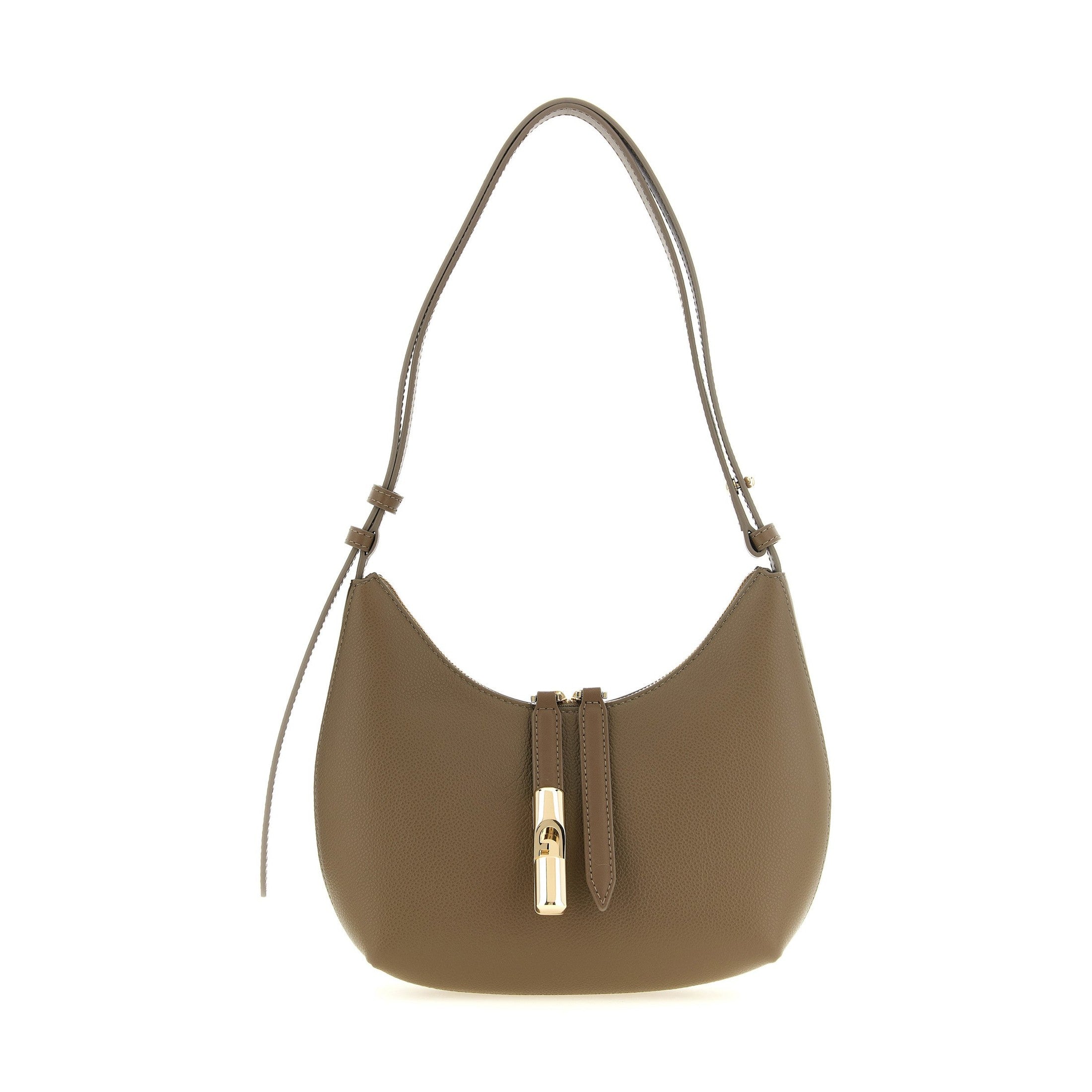 Beige Calfskin Shoulder Bag