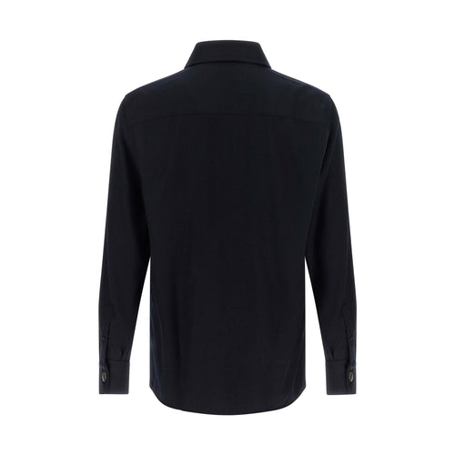 Brunello Cucinelli Blue Virgin Wool Blouse